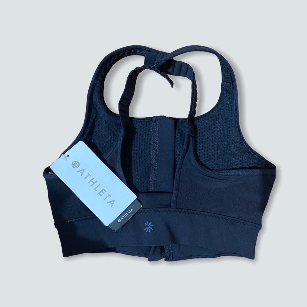 Athleta front zip stealth bra black XS NWT - Picture 2 of 8